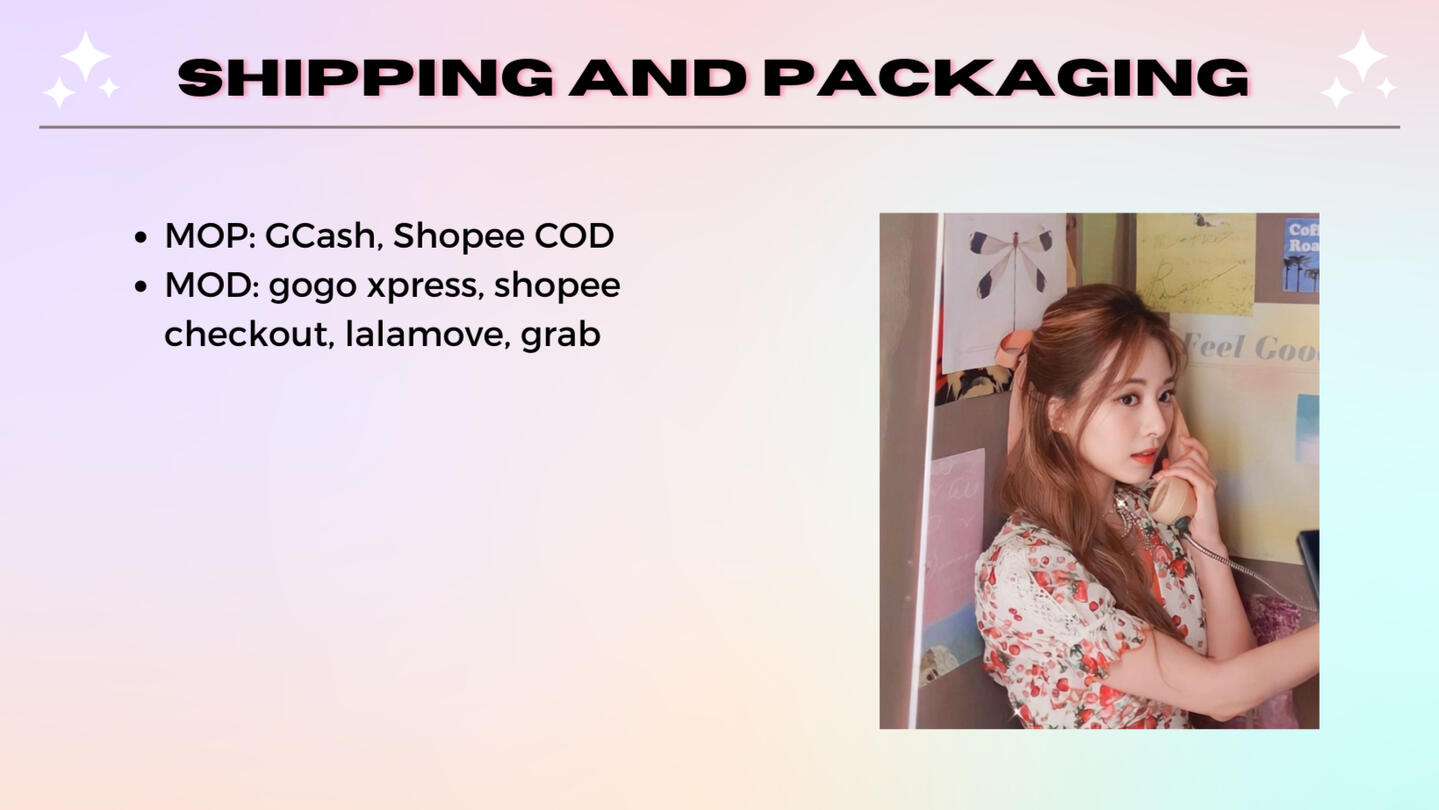 shipping and packaging fee info